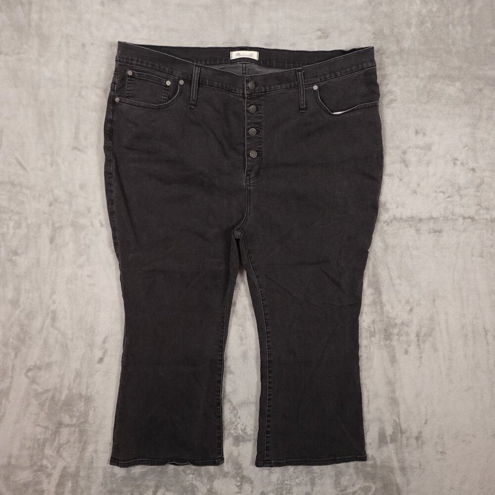 Madewell jeans Cali Demi Boot women's 37P petite vintage black button fly